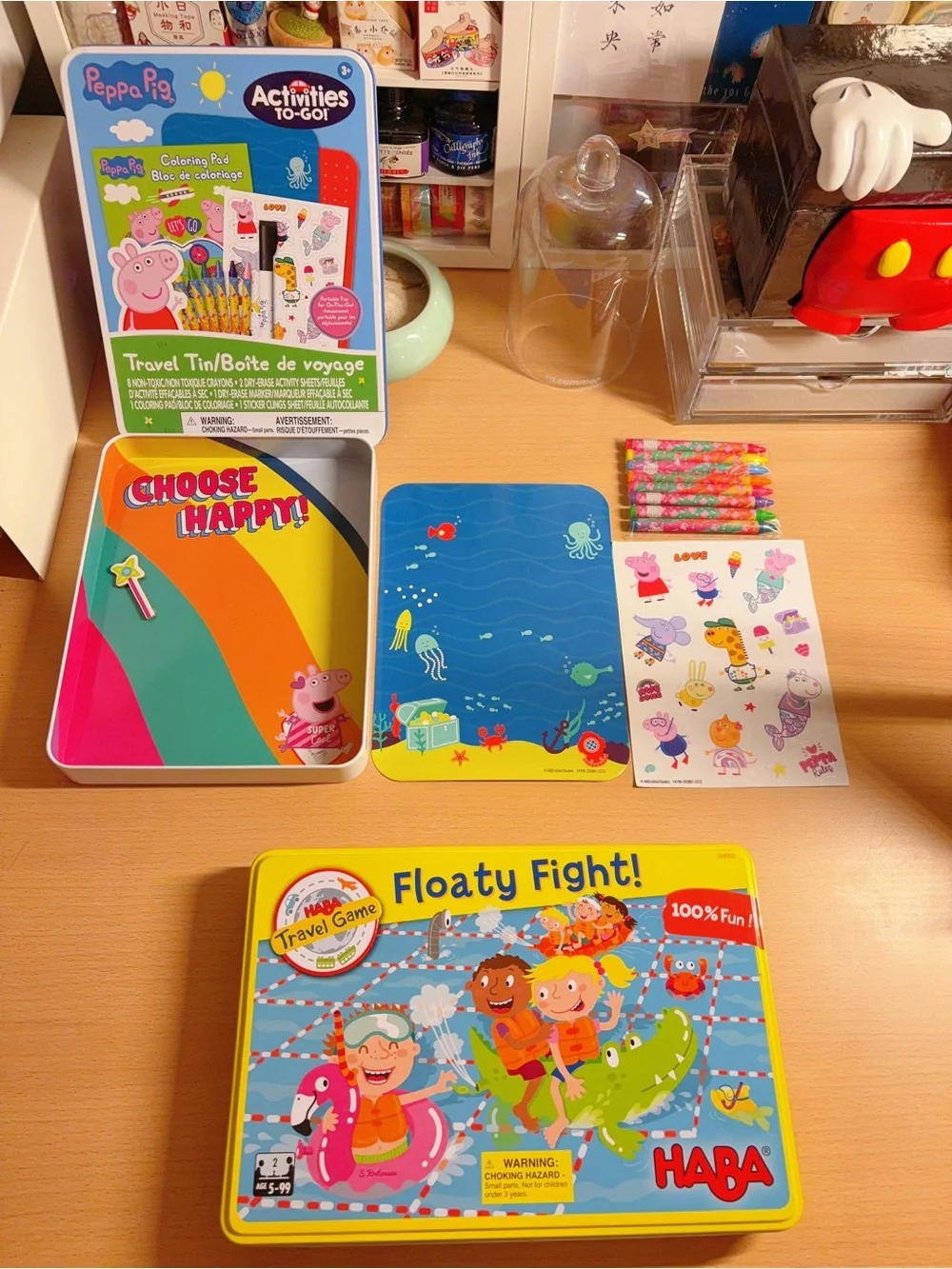 HABA Board Game Floaty Fight Box SW + Peppa Pig Travel Tin